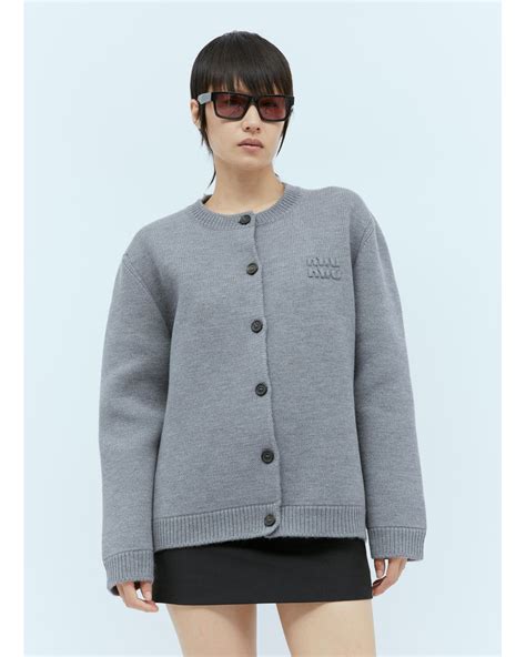 miu miu grey cardigan|mohair cardigan.